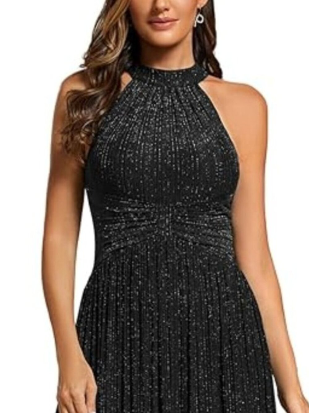 EVER PRETTY Black Floor Length Halter Evening Gown Size 6 - Picture 2 of 15